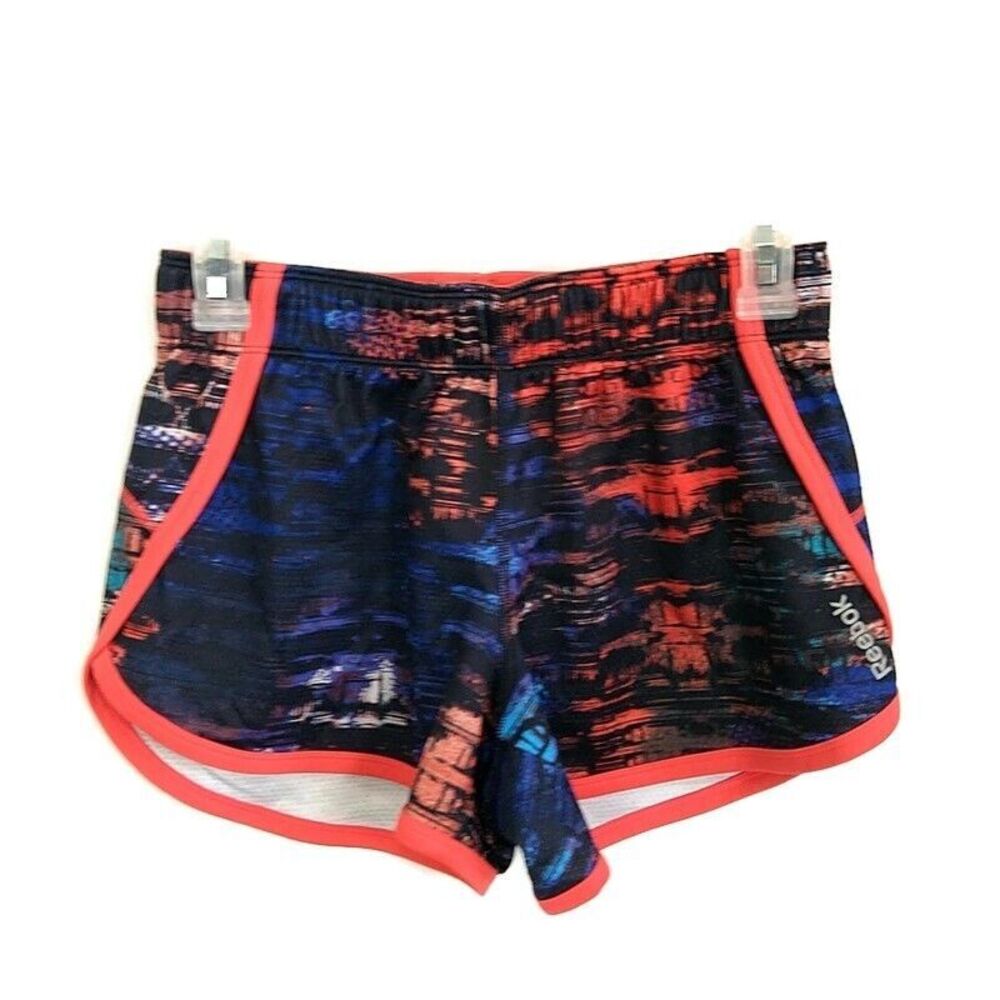 Reebok Womens sz XS Athletic Shorts Blue Orange Elastic Waist